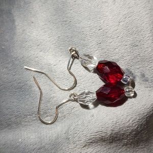 Red Christmas earrings